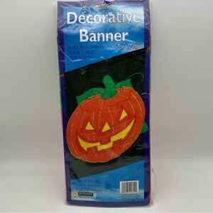 Vtg 1999 Herman Halloween Jack O Lantern Flag 28”x40” New Double Sided